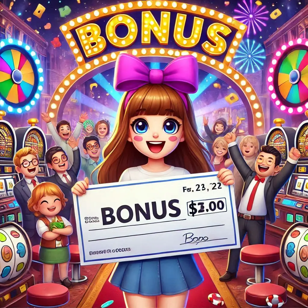 bonus in de handen van een meisje bij WIN UNIQUE CASINO